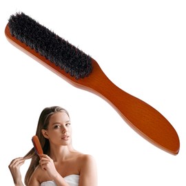 AOOWU Boar Bristle Brush, Hair Brush, Boar Bristles, Bun Bristle Brush Made of Wood, Antistatic Boar Bristle Brush, Natural Hair Brush for Hair, Beard, Reduces Hair Breakage and Frizzy Hair Comb B