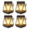 KOOPER 4 Pack Solar Lanterns Outdoor Waterproof, Upgraded Black Metal