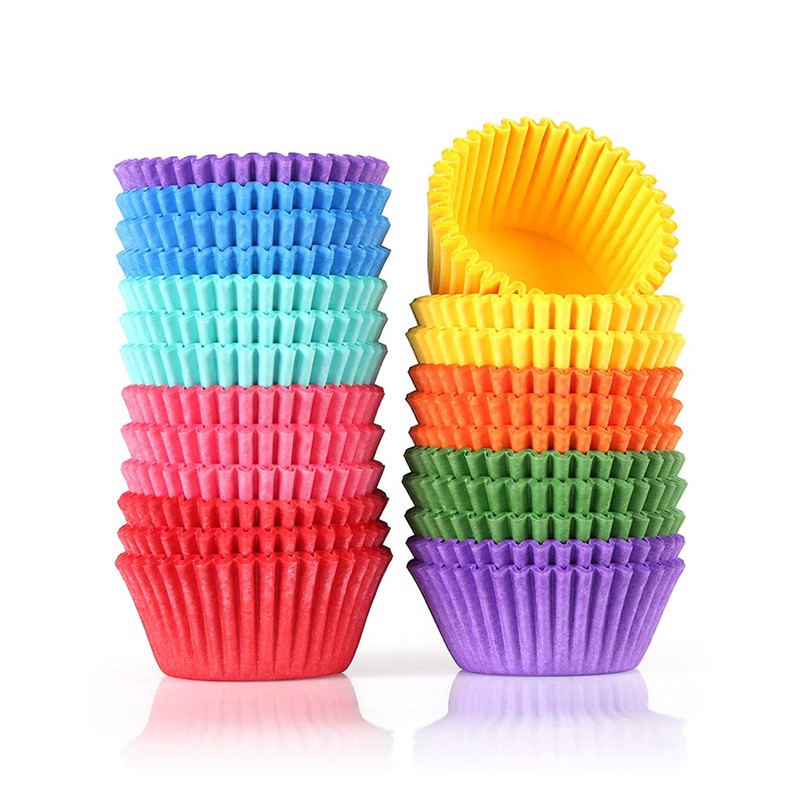 Gifbera Colored Mini Paper Cupcake Liners Vibrant Muffin Baking Cups