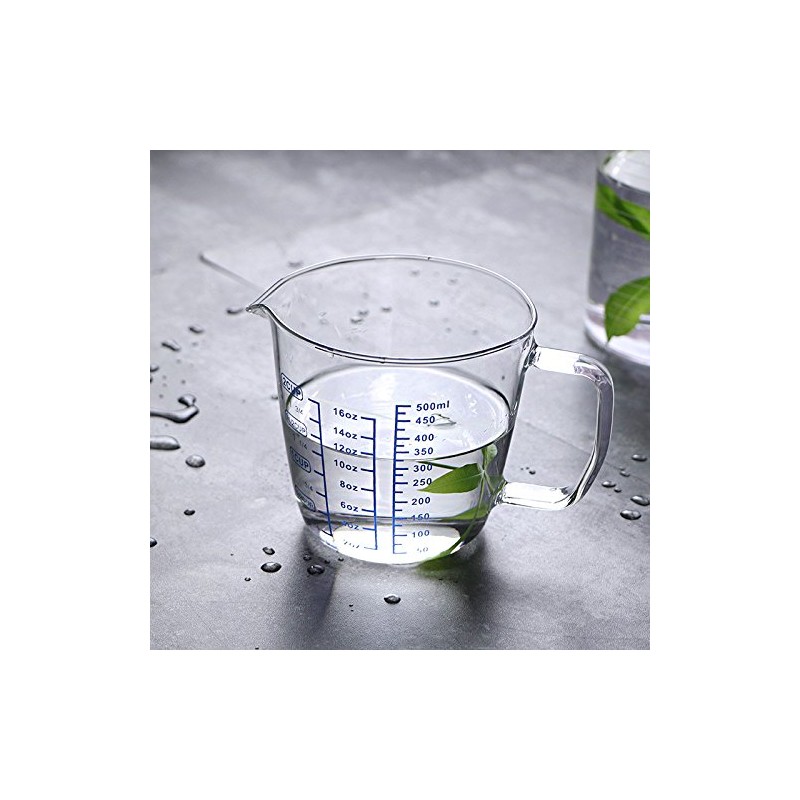 2 Cup Borosilicate Glass Measuring Cup With 50ML Intervals Scale