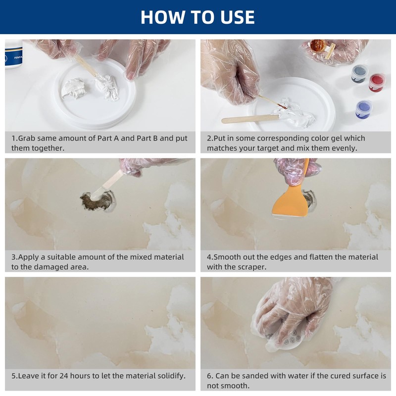 Tile and Granite Repair Kit, Marble and Quartz Countertops Repair