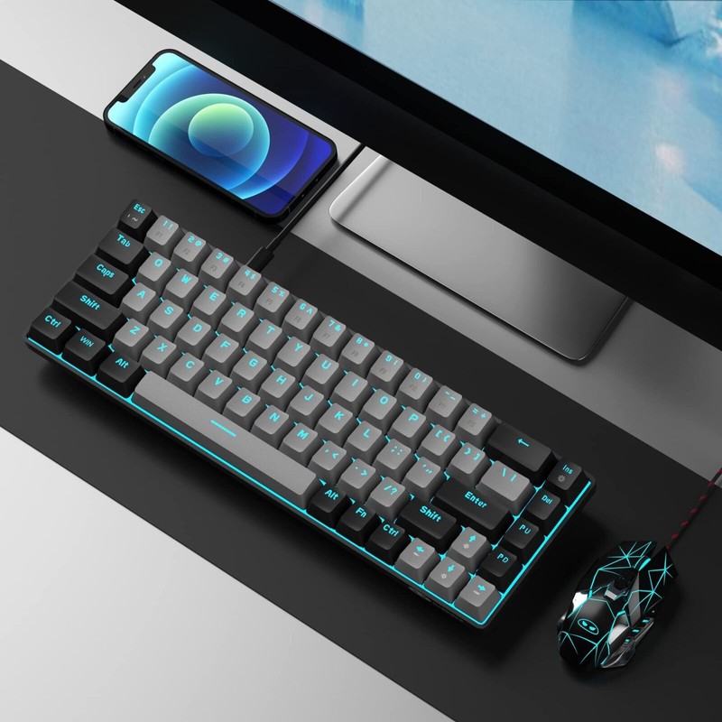MageGee Portable 60% Mechanical Gaming Keyboard, MK-Box LED Backlit Compact