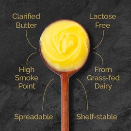 4th & Heart Original Grass-Fed Ghee, Clarified Butter, 1:1 Butter Substitute, Pasture-Raised, Lactose & Casein Free, 9 oz