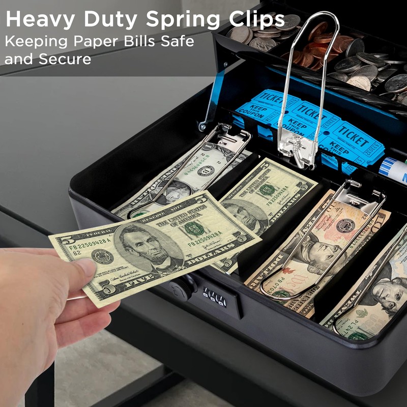 Darice Cash Box - Extra Large Money Safe for Cash-