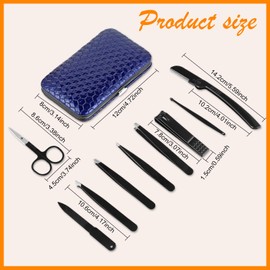 Yougai 9 Pcs Tweezers and Nail Clippers Kit for Facial Hair Women with Travel Case, Professional Stainless Steel Eyebrow Tweezers Kit Great Precision Tweezers for Daily Beauty Tool