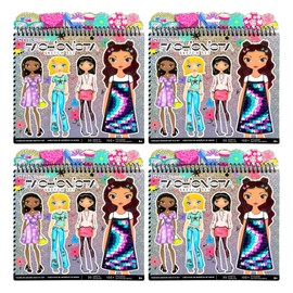 Fashion Angels Fashionista Sketch Sets Bundle, Bulk Pack of 4 Fashion Design Sketch Books, Ideal Gift & Party Favor for Girls, Kids, Tweens
