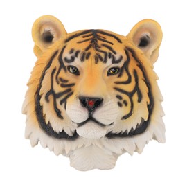 3D Simulation Animal Head Statues Wall Decor Resin Unique Exquisite Animal Head Statues Wall Hanging Sculpture for Home Bar Tiger