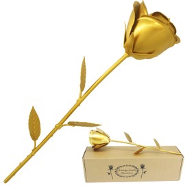 50th Anniversary Wedding Gifts for Couple 50 Years of Marriage, Golden Wedding for Her Him, Metal Flowers Gold Romantic Rose Gifts for Girlfriend Women in Her Birthday Anniversary Day Mothers Day