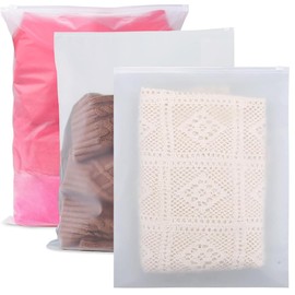 Reusable Ziplock Bags, Plastic Zip-Lock Seal Clothes Bags Travel Space Saver Storage Clear Bags Frosted Waterproof Luggage Storage Pouch for Clothes, Shoes, Cosmetics (40 X 50cm 30pcs)