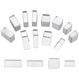 PH PandaHall 80pcs Empty Metal Pans 4 Size Aluminum Empty Eyeshadow Pans Rectangle Palette Pans DIY Blush Lipstick Palette for Makeup Cosmetic 0.7~1x0.3~0.7 Inch