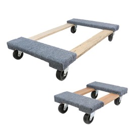 BoxerTool 18” x 30” & 18" x 12" Furniture Moving Dolly – Variety Pack – 1,000lbs Each Dolly – Solid Wood – Heavy Duty Caster Wheels – Pre Assembled Dolly 2 Sizes