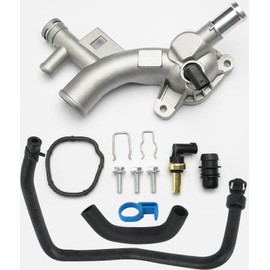 Aluminum Engine Coolant Housing Water Outlet Kit with Inlet Hose and Oil Cooler Hose Compatible with 2011-2021 Chevy Cruze Sonic Trax, Buick Encore 1.4L Replaces 25193922, 902-846, 13251447, 55596898