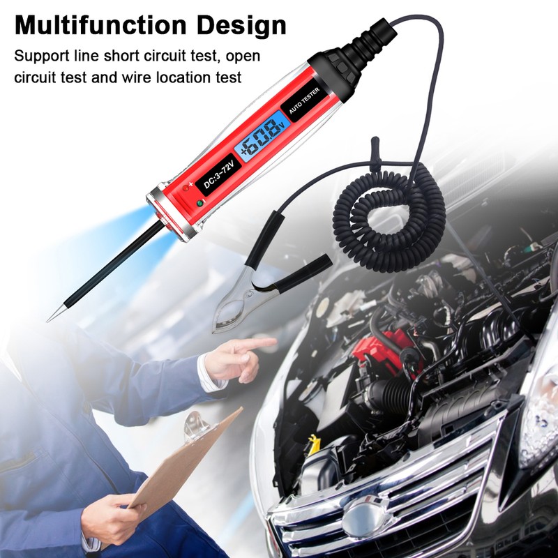 Electrical Test Pen Bipolar Automotive Wiring Tester Digital LCD Automobile