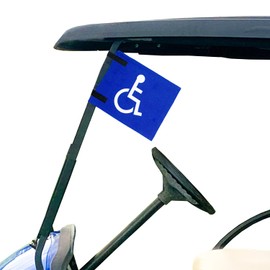 Easy to Install Disable Golf Cart Flag with Straps - Disabled Golf Cart Flag - Flags for Golf Cart - Golf Cart Flag Holder - Golf Cart Flags - Golfcart Mount for Seniors Handicapped Disability