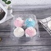 [15pcs]Clear Cupcake Boxes 4 Cavity Holder,ONE MORE Large 4 Compartment