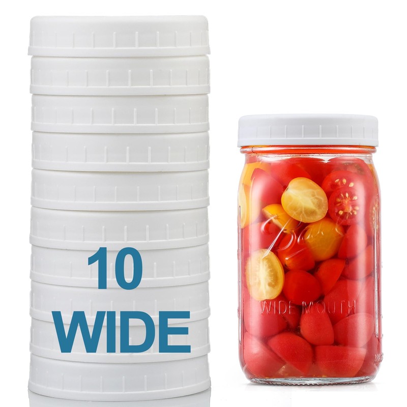 AOZITA [10 Pack] WIDE Mouth Mason Jar Lids for Ball,