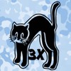#A057 Sticker 3 x Black Cat No. 2 U Boat Crest Badge 10 x 7 cm
