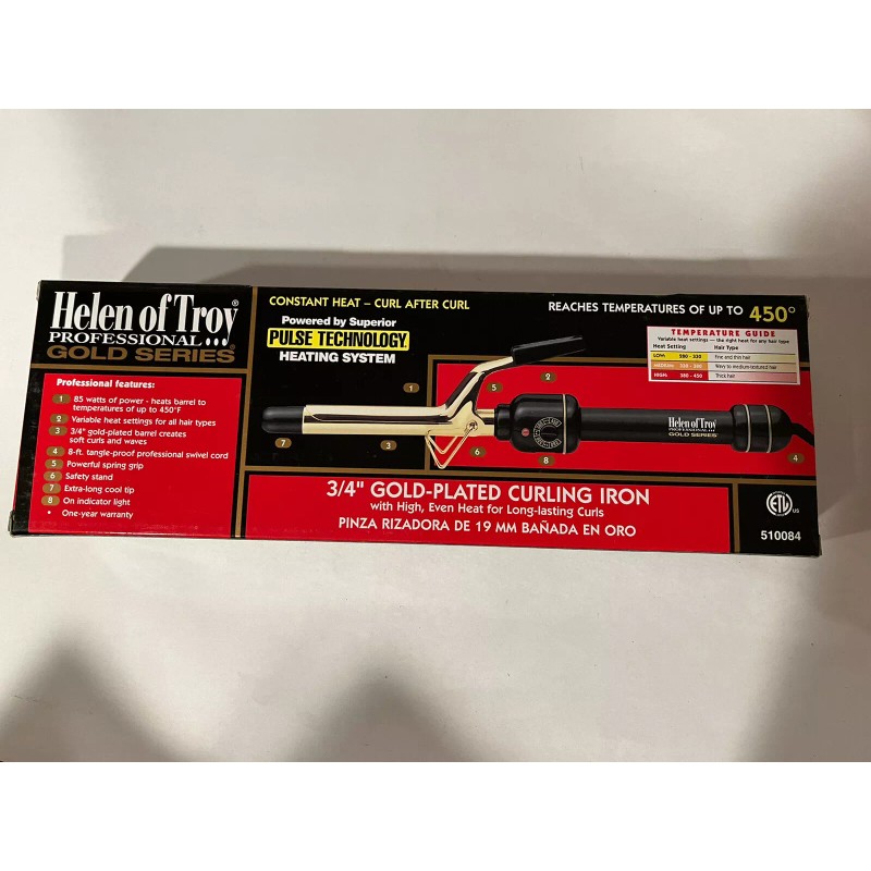Helen Of Troy 3/4” Gold Plated Professional Series Curling Iron
