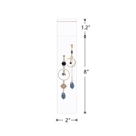 BornFeel 2" x 8" Cello Bags 100pcs Long Resealable Cellophane Bags OPP Self Adhesive Bags 1 Mil for Pretzel Bakery Cookies Candies Jewelry Crafts Candles Party (8 Sizes to Choose from)