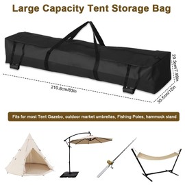 Abnaok 83" L x 12" W Tent Poles Bag Portable Long Storage for Party Tent with Handles Oxford Poles Carrying Bag for Storing Top Covers, Window Walls, Connectors and Poles