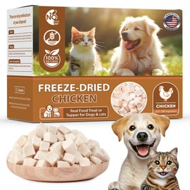 Freeze Dried Chicken,Freeze Dried Chicken Dog Treats Natural No Additives,Single Ingredient,High Protein,Suitable for All Ages Cats and Dogs,Dehydrated Suitable for Training