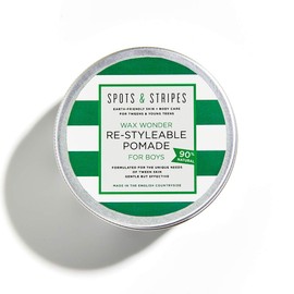 Spots & Stripes - Wax Wonder Re-Styleable Pomade for Boys, a Naturals-Packed Pomade with Awesome Styling Power, Water-Based and Shine-Boosting (100g)
