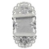 Table Runner Table Cloth Table Runner Embroidered Flowers Silver Grey