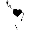 'Black Hearts and Arrows' Rubber Stamp - Unmounted Design for
