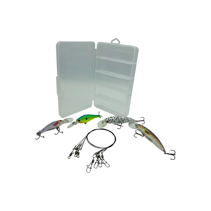 PetrisCatch Minnow Pike Wobbler Set of 4 + 4 Steel