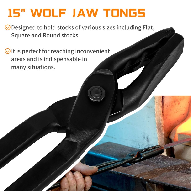 Bonbo Blacksmith Tool Set Includes Wolf Jaw Tongs Blacksmith Tongs