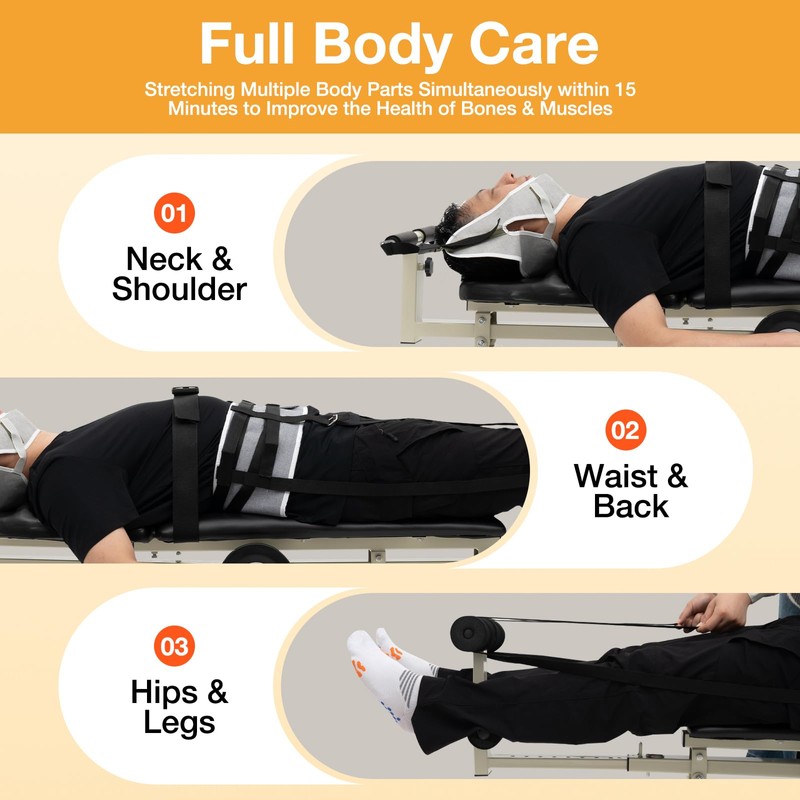 Cervical Spine Stretcher Machine,Multifunctional Traction Table,Traction Bed Folding Massage Bed,
