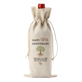 50th Anniversary Wine Bag 50 Year Anniversary Wedding Gifts for Her Him Couple Parents Happy Anniversary Cool Gifts Marriage Engagement Party Decorations Wine Bags