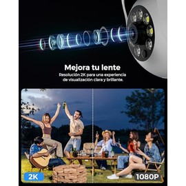 ANBIUX Camara de Seguridad ExteriorInterior - 5G2.4GHz WiFi Cámara de Seguridad con Seguimiento Automático, Alarma, Audio Bidireccional, 2K Visión... 