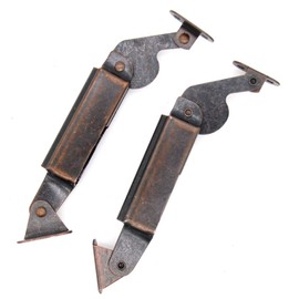 1 Pair of Self-Balancing Lid Support Hinges, Left & Right, Dark Bronze Tone Spring Hinge with Screws for Sofa, Box, Cabinet, Length 6"