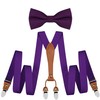 GUSLESON Suspenders & Bowtie Set Men's Elastic Band Suspenders +