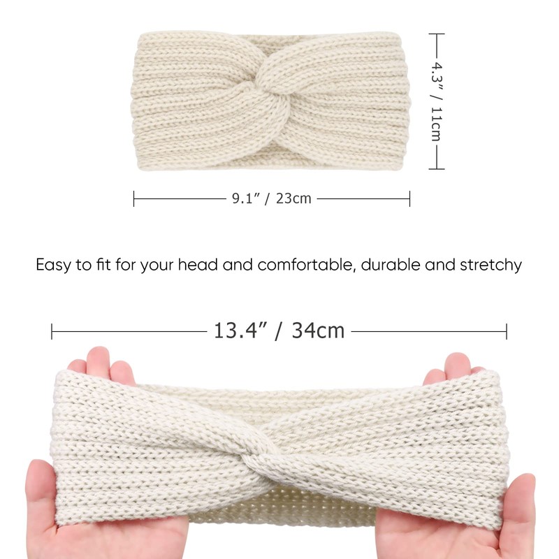 DRESHOW Diadema Mujer Invierno Diadema Cabeza Anchas Cabello Turbante Banda