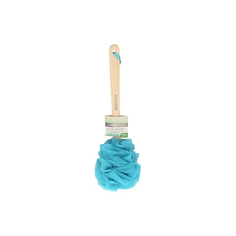 EcoTools, Ecopouf Bath Bush, Cepillo para Baño, Malla Reciclada, Mango