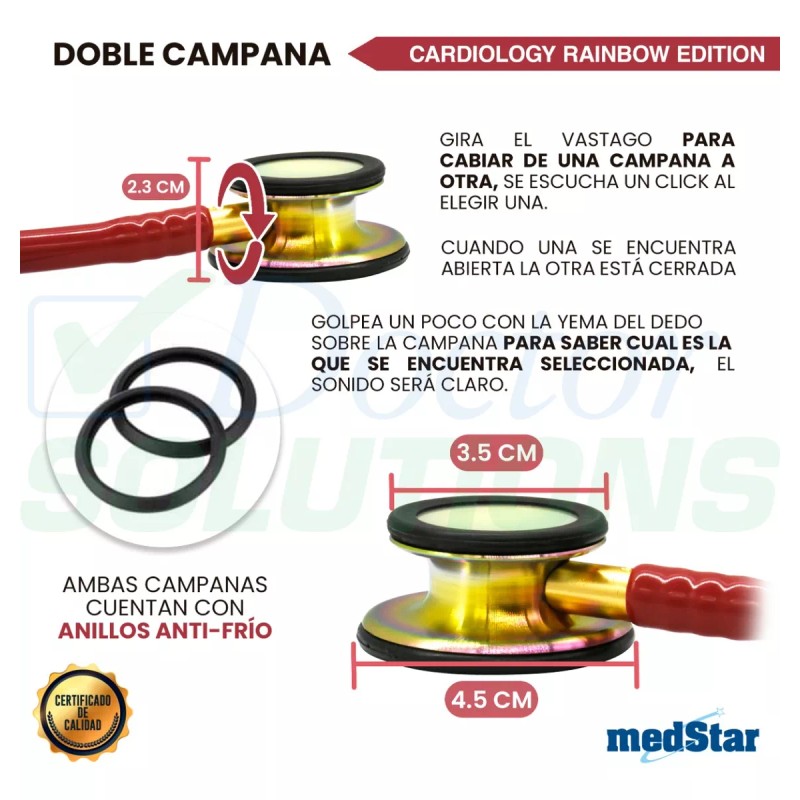 MedStar Estetoscopio Cardiology Medstar Duplex Rainbow Edition