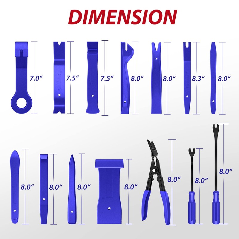 Nilight Trim Removal Tool 102 Pcs, Auto Push Pin Bumper