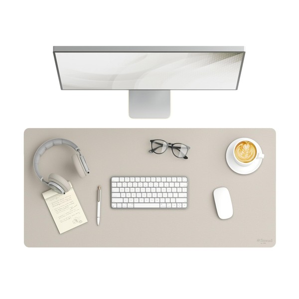Smead Desk Pad, Vegan Leather Desk Mat with Non-Slip Faux