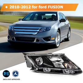 LBRST Headlight Assembly Fit with 2010-2012 for ford Fusion Clear Chrome Housing Right 9E5Z13008A FO2503273