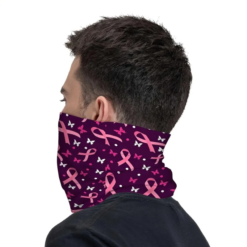 Bufanda De Cinta Morada Con Estampado De Mariposas, Multifun