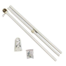 6ft Steel White Pole – Ball