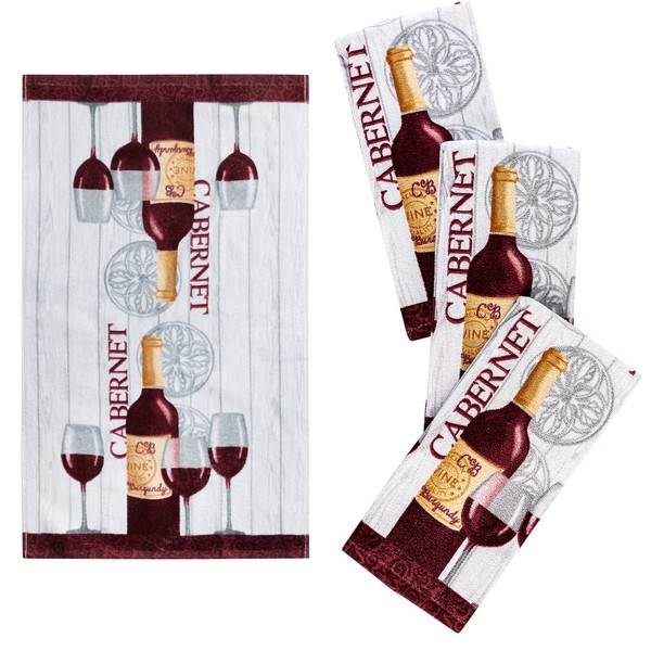 Franco Kitchen Designers Decorative Tea Towels, Set of 4, Soft