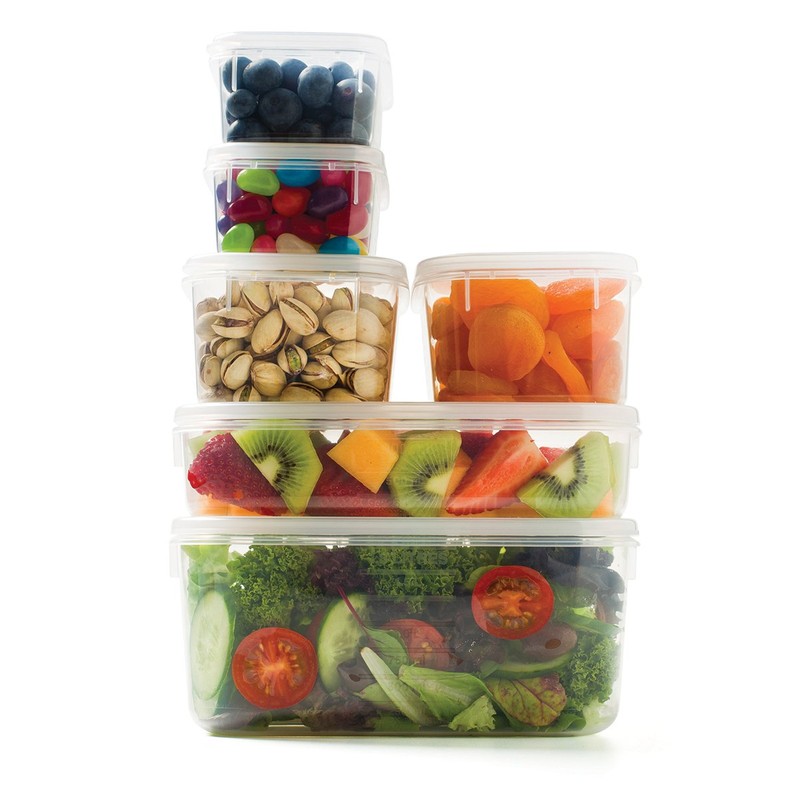 Décor Food Storage Container, Clear, Pack of 6