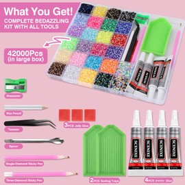 Bedazzling Kit 42000Pcs 26 Colors 3mm Resin Jelly Rhinestones - Diamond Art