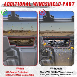 StarknightMT X3 Rear Windshield Back Window Windscreen Compatible with 2017-2025 Can Am Maverick X3& X3 Max (Except for XMR Models) Heavy Duty Tinted