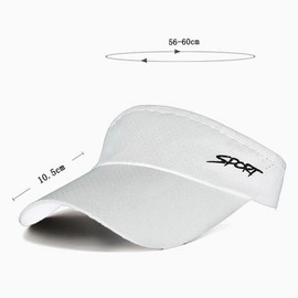 ZARSIO Sports Sun Visors Adjustable Empty Top Baseball Cap Breathable Quick Dry Golf Visor with UV Protection for Men Women (White)