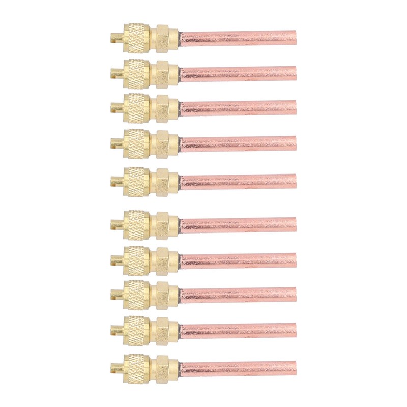10Pcs 1/4SAE HVAC Access Valve, Service Access Valve Brass Multi