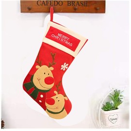 BJ-SHOP Christmas Stocking 45 cm Felt Christmas Stocking Perfect for Fireplace Gift Main Accessory